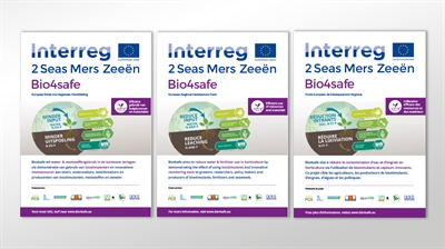 Banner en poster Bio4safe: biostimulanten en innovatieve meetsensoren